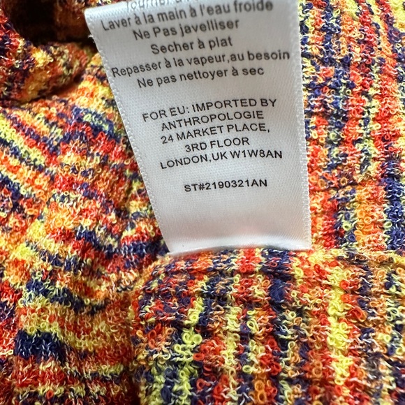 Anthropologie Current Air Short sleeve orange knit Cutout Mini Dress Small NWT - Picture 9 of 11